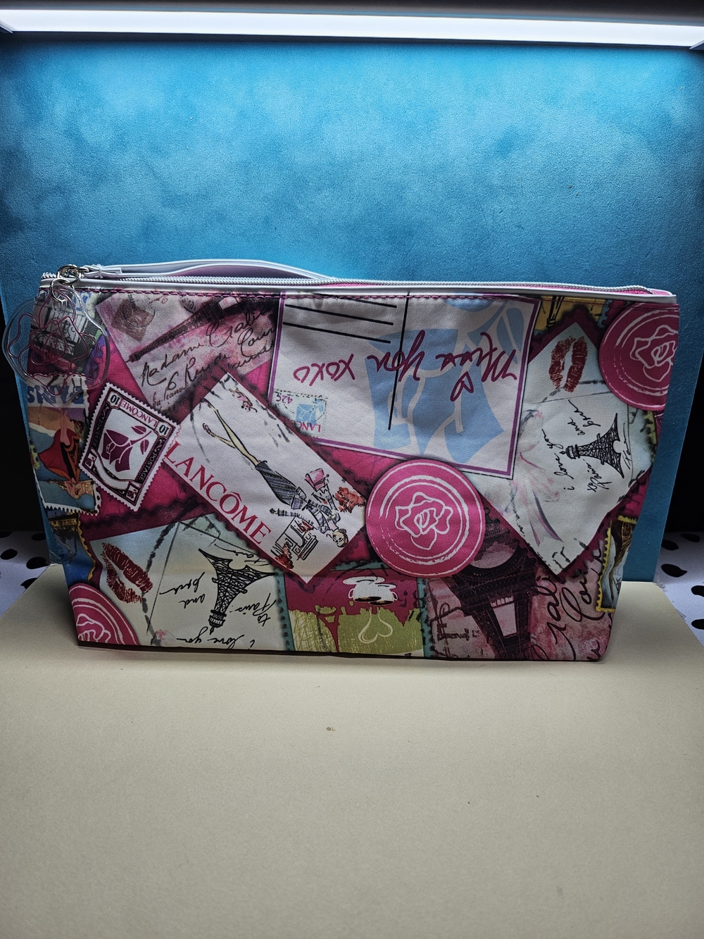Lancome Pink Multi-Print Cosmetic Pouch